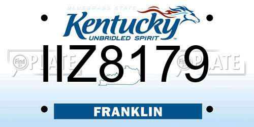 IIZ8179 Kentucky License Plate
