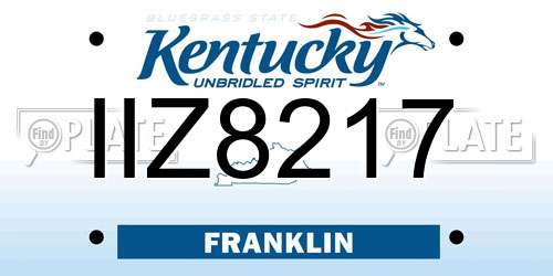 IIZ8217 Kentucky License Plate