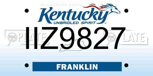 IIZ9827 Kentucky License Plate
