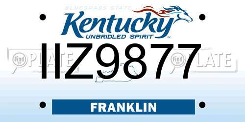 IIZ9877 Kentucky License Plate