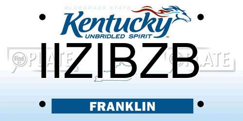 IIZIBZB Kentucky License Plate