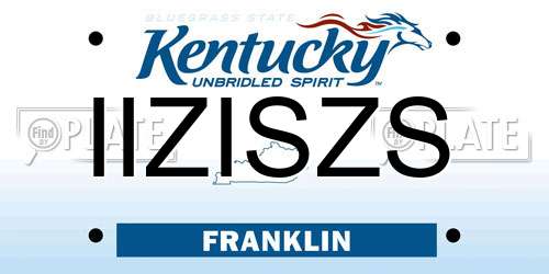 IIZISZS Kentucky License Plate