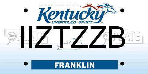 IIZTZZB Kentucky License Plate