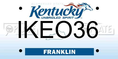 IKEO36 Kentucky License Plate