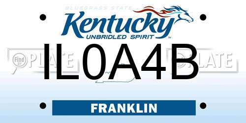 IL0A4B Kentucky License Plate