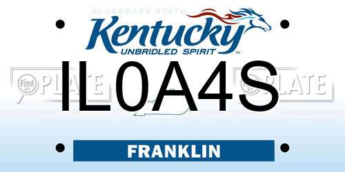 IL0A4S Kentucky License Plate