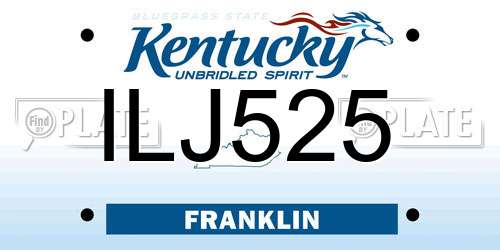 ILJ525 Kentucky License Plate