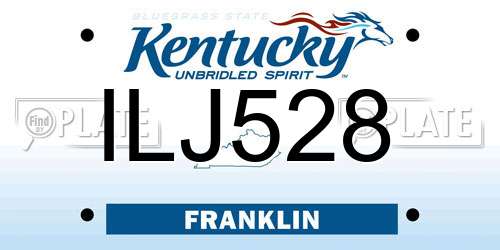 ILJ528 Kentucky License Plate