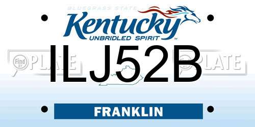 ILJ52B Kentucky License Plate