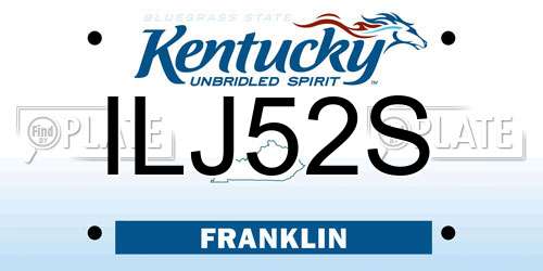 ILJ52S Kentucky License Plate