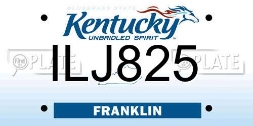 ILJ825 Kentucky License Plate