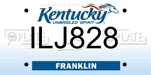 ILJ828 Kentucky License Plate