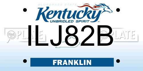 ILJ82B Kentucky License Plate