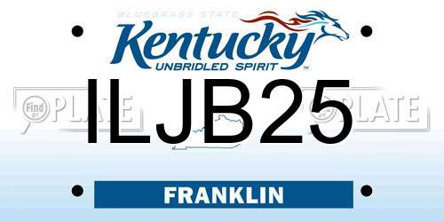 ILJB25 Kentucky License Plate