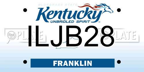 ILJB28 Kentucky License Plate
