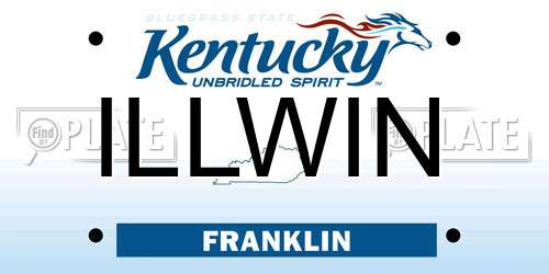 ILLWIN Kentucky License Plate