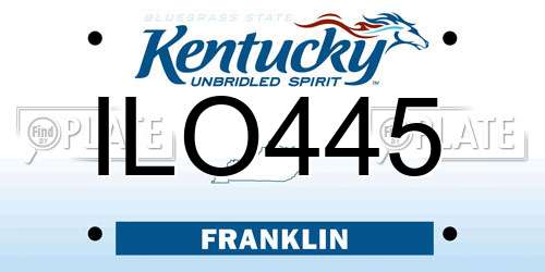 ILO445 Kentucky License Plate
