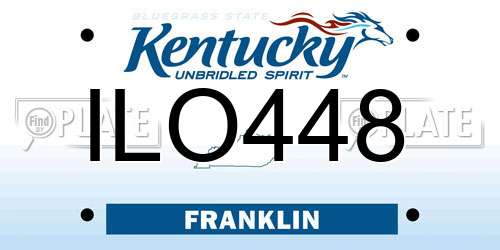 ILO448 Kentucky License Plate