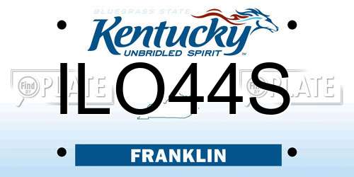 ILO44S Kentucky License Plate