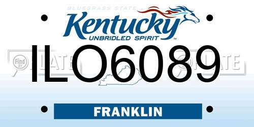 ILO6089 Kentucky License Plate