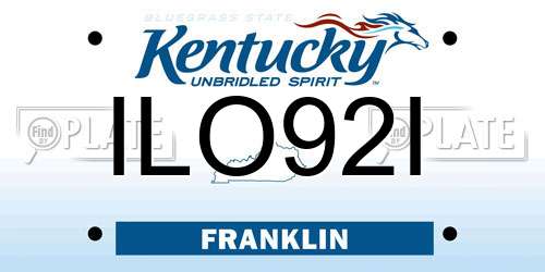 ILO92I Kentucky License Plate