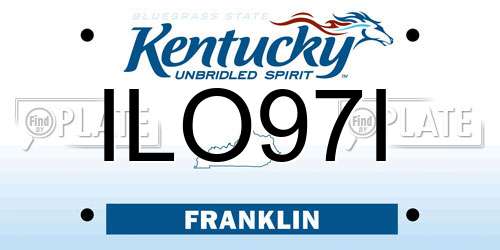 ILO97I Kentucky License Plate