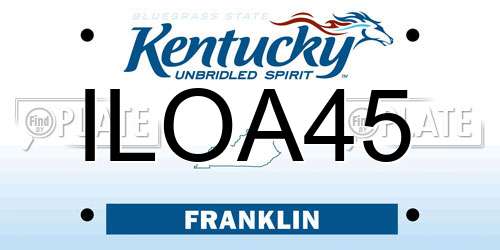 ILOA45 Kentucky License Plate