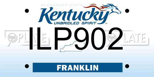 ILP902 Kentucky License Plate