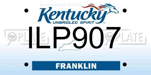 ILP907 Kentucky License Plate
