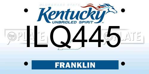 ILQ445 Kentucky License Plate