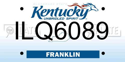 ILQ6089 Kentucky License Plate