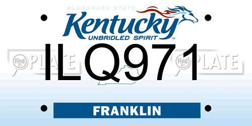 ILQ971 Kentucky License Plate