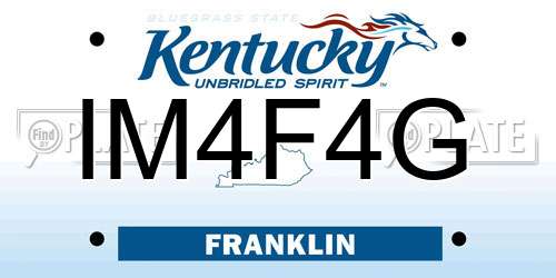 IM4F4G Kentucky License Plate
