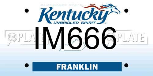 IM666 Kentucky License Plate