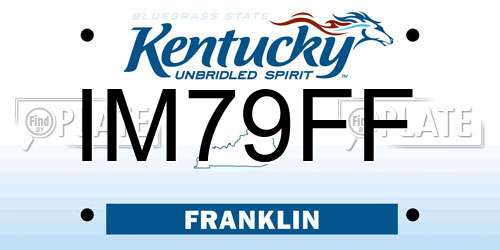 IM79FF Kentucky License Plate