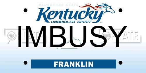 IMBUSY Kentucky License Plate