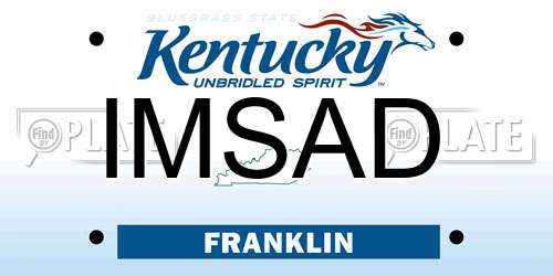 IMSAD Kentucky License Plate