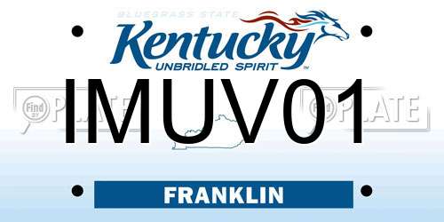 IMUV01 Kentucky License Plate