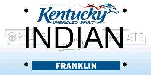 INDIAN Kentucky License Plate