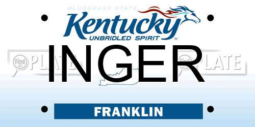 INGER Kentucky License Plate