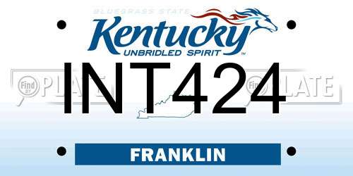 INT424 Kentucky License Plate