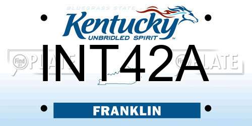 INT42A Kentucky License Plate