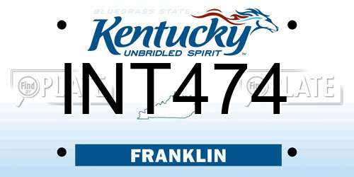 INT474 Kentucky License Plate