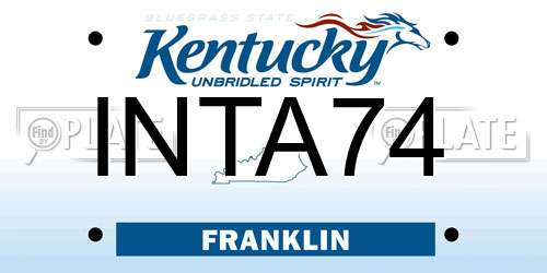 INTA74 Kentucky License Plate