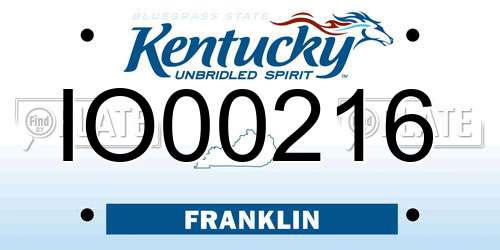 IO00216 Kentucky License Plate