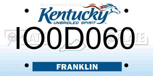 IO0D060 Kentucky License Plate