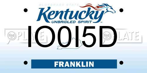 IO0I5D Kentucky License Plate