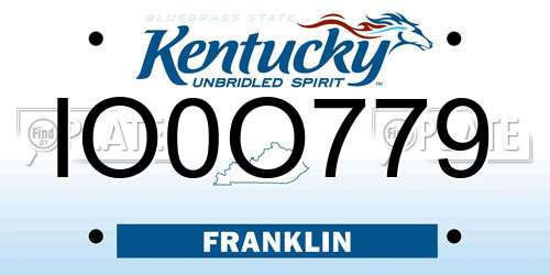 IO0O779 Kentucky License Plate