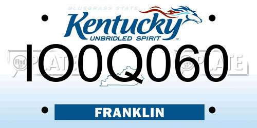 IO0Q060 Kentucky License Plate