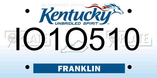 IO1O510 Kentucky License Plate